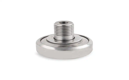 What are the characteristics of structure and materials of Male Thread Stud Type Track Rollers?